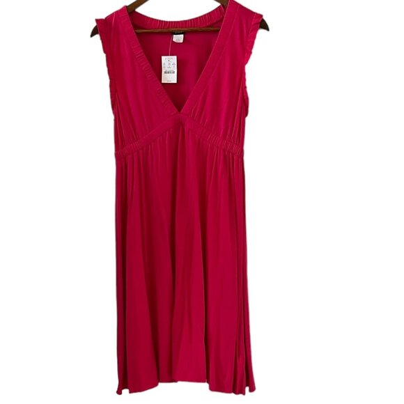 J. Crew Dresses & Skirts - J. Crew NEW Sleeveless V Neck Knit Dress In Fuchsia Pink Size L